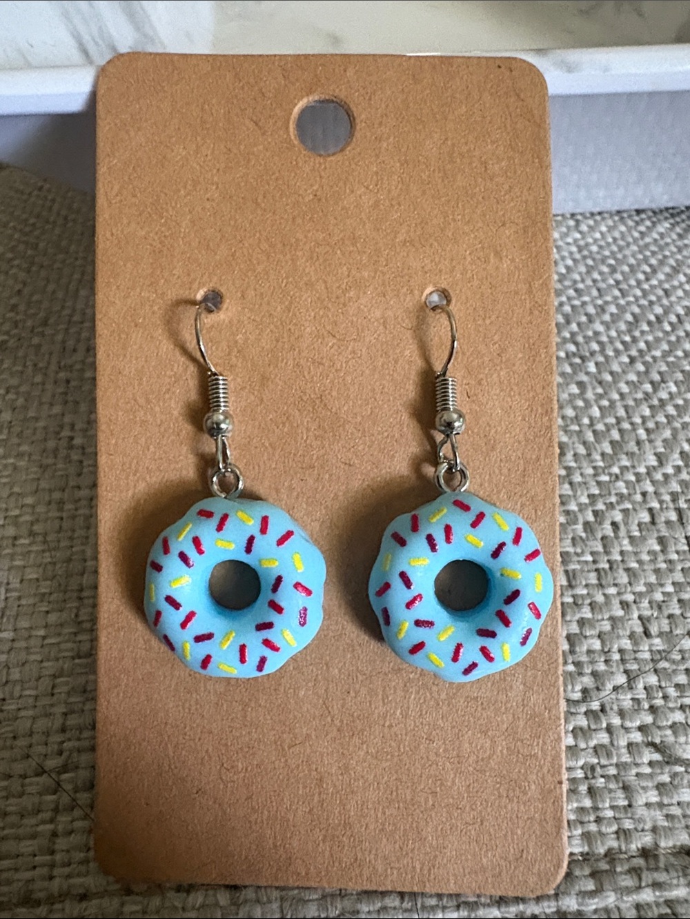 Blue Donut Sprinkles Kids Earrings